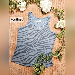Soft Blue Zebra Print Tank